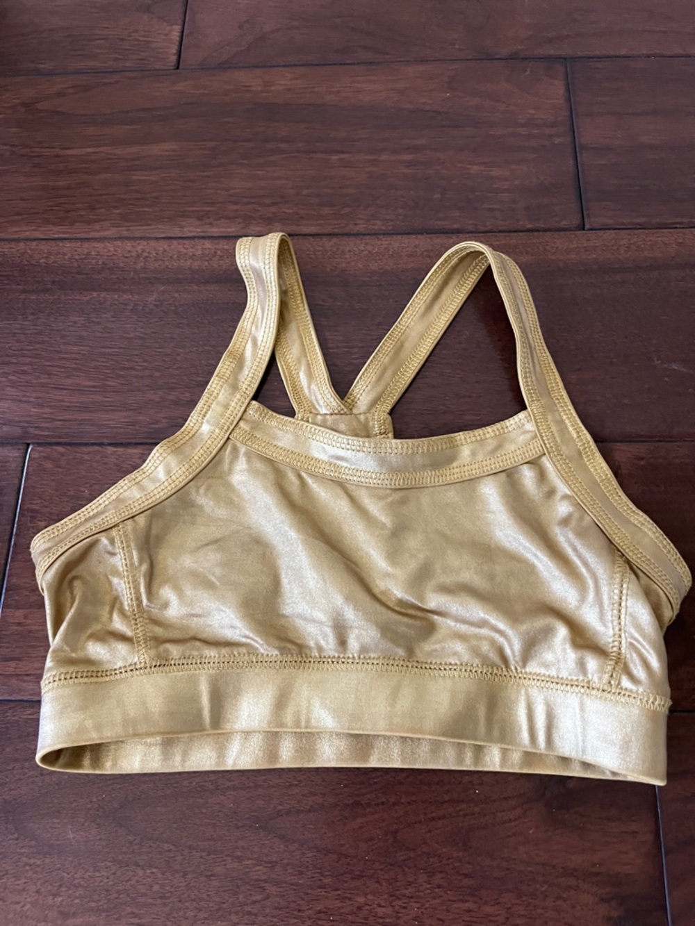 Zella Metallic Gold Racerback Sports Bra